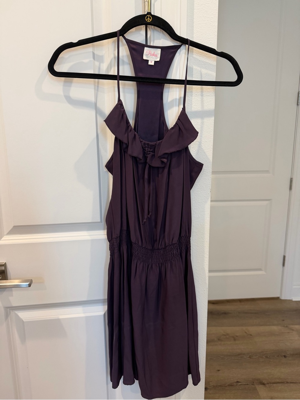 Parker Plum Ruffle Racerback Mini Dress